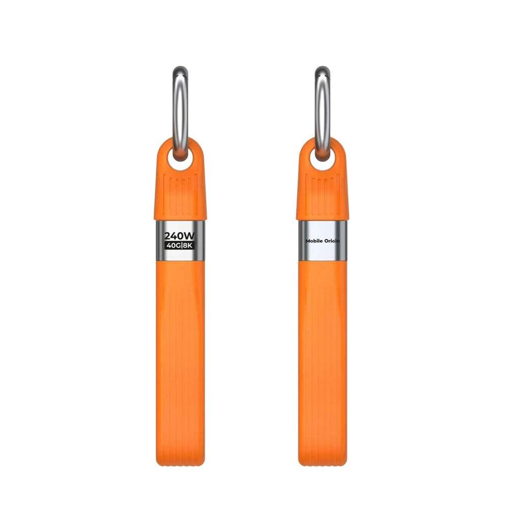 Mobile Origin 240W USB-C til USB-C Nøgleringskabel - 13cm - Orange