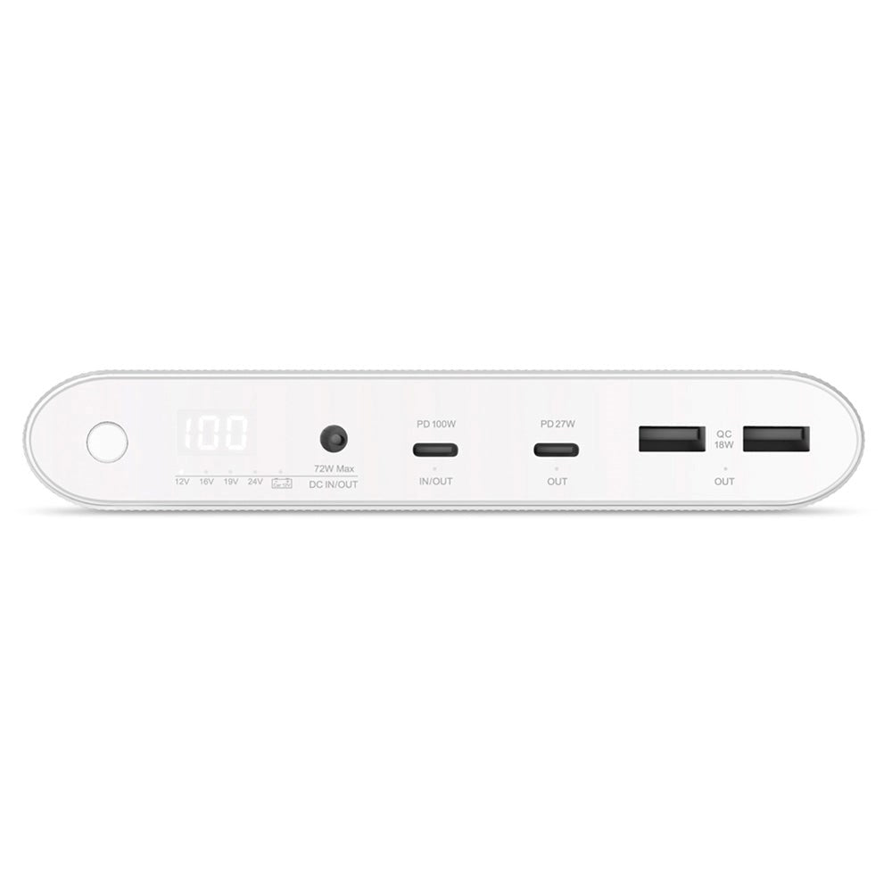 Epico Multifunktionel Powerbank m. USB-C, USB-A, DC + Biloplader - 26.800 mAh - Hvid
