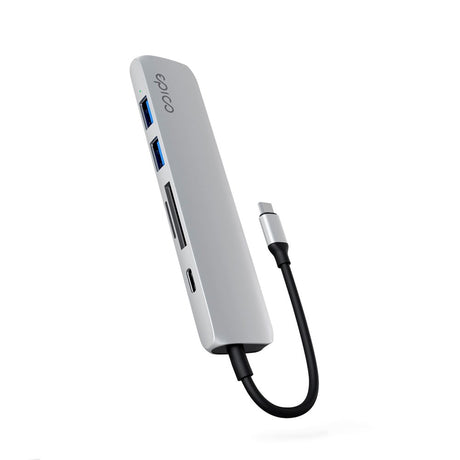 Epico 6-i-1 USB-C Adapter – Aluminium Design med 8K Opløsning - Silver