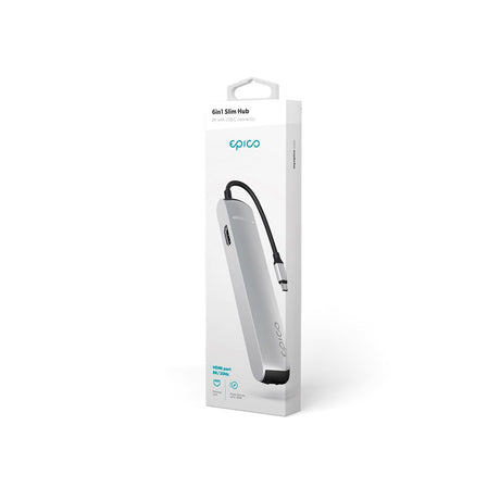 Epico 6-i-1 USB-C Adapter – Slim Design med 8K Opløsning - Sølv