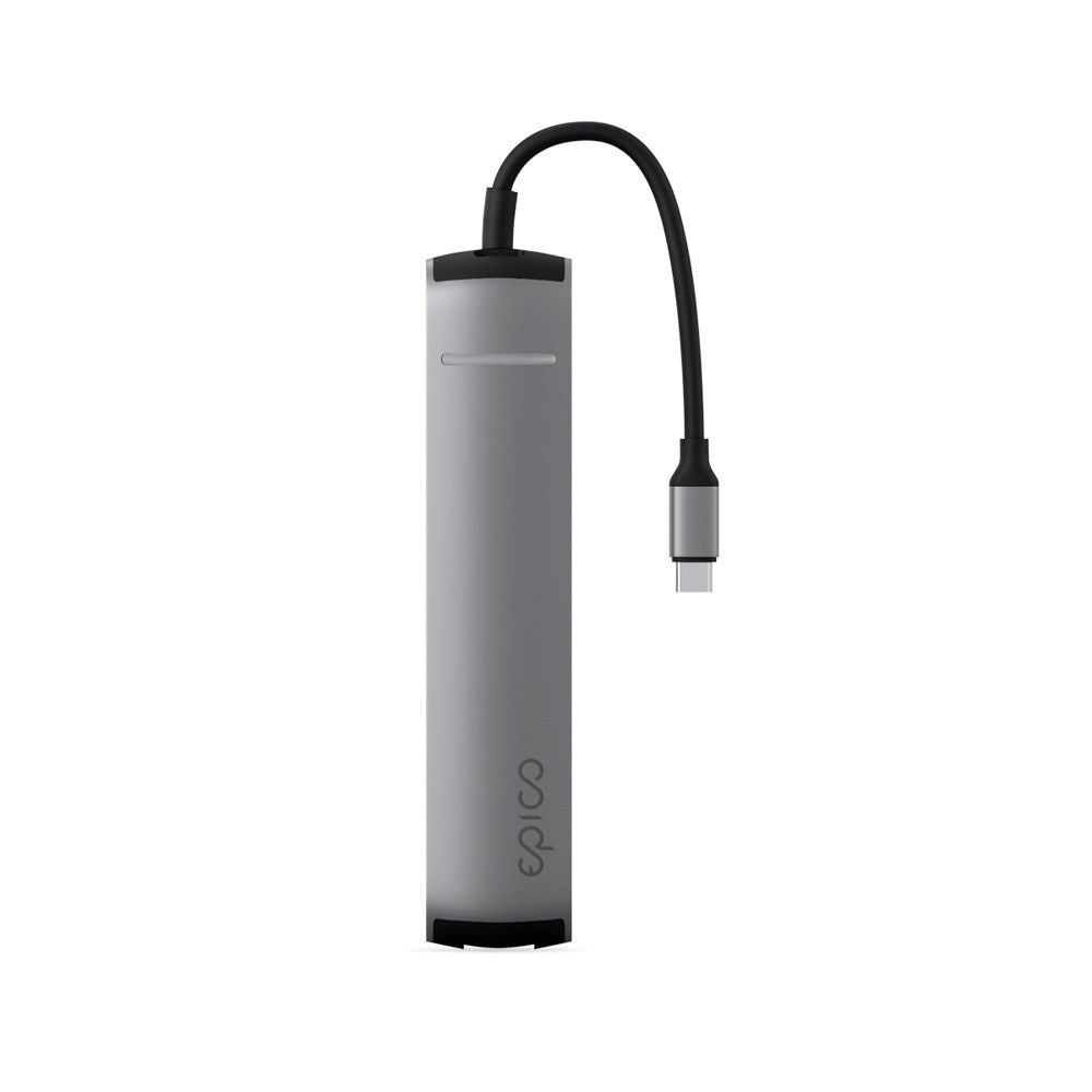 Epico 6-i-1 USB-C Adapter – Slim Design med 8K Opløsning - Space Grey