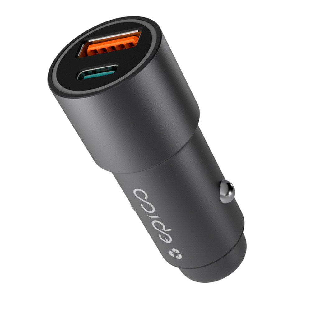 Epico Resolve Dual Biloplader PD 38W m. USB-C & USB-A - Sort