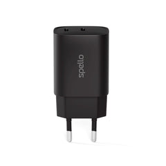 Spello 45W PD (Power Delivery) Vægoplader m. 2 x USB-C - Sort