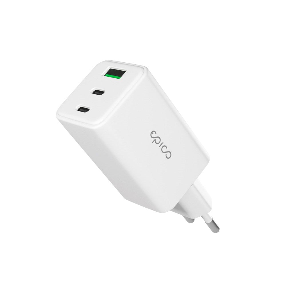 Epico UltraBoost GaN 65W Vægoplader - 2x USB-C / 1x USB-A - Hvid