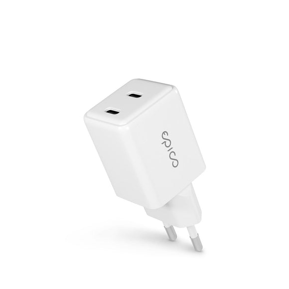 Epico UltraBoost GaN 35W Vægoplader m. 2x USB-C - Hvid