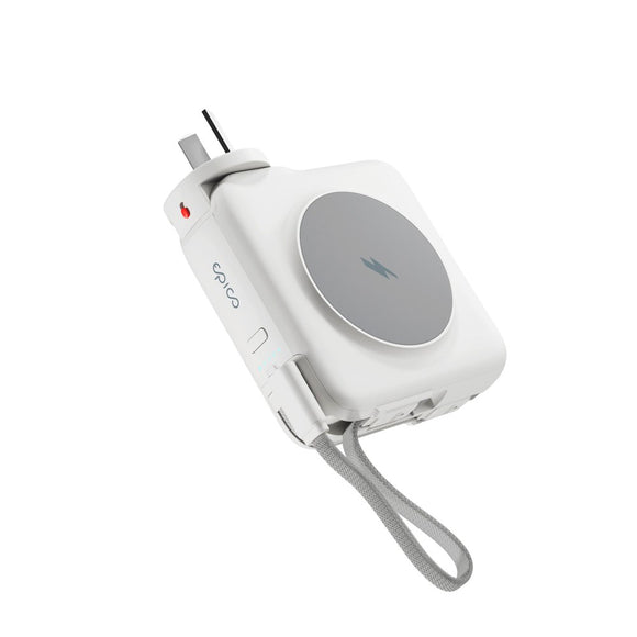 Epico UltraPack Mag+ 3-i-1 Rejse PowerBank 10.000 mAh - MagSafe Kompatibel - Hvid