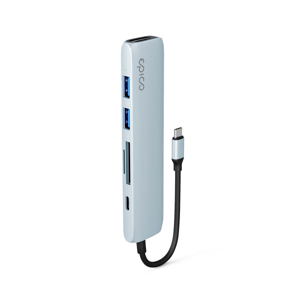 Epico 6-i-1 Aluminium Hub 8K - Sky Blue