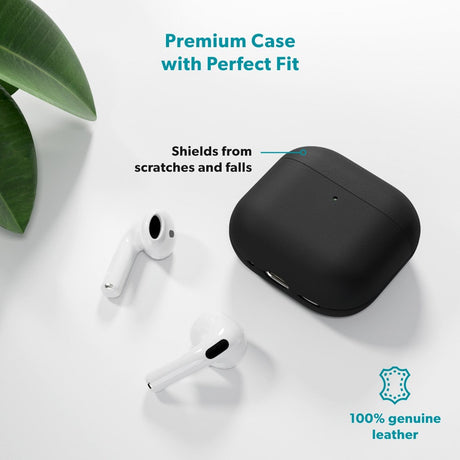 Apple AirPods Pro (3. gen.) Epico Ægte Læder Cover - Sort