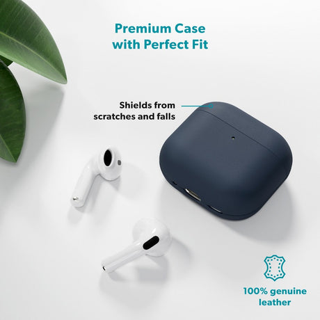 Apple AirPods Pro (3. gen.) Epico Ægte Læder Cover - Blå