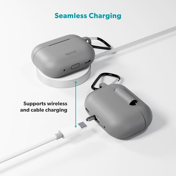 Apple AirPods Pro (3. gen.) Epico Outdoor Silicone Cover - Grå
