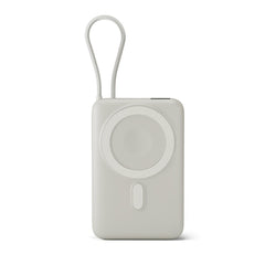 Epico UltraPack 22,5W Powerbank 10.000mAh m. Udtrækkeligt USB-C Kabel - MagSafe / Qi2 Kompatibel - Grå