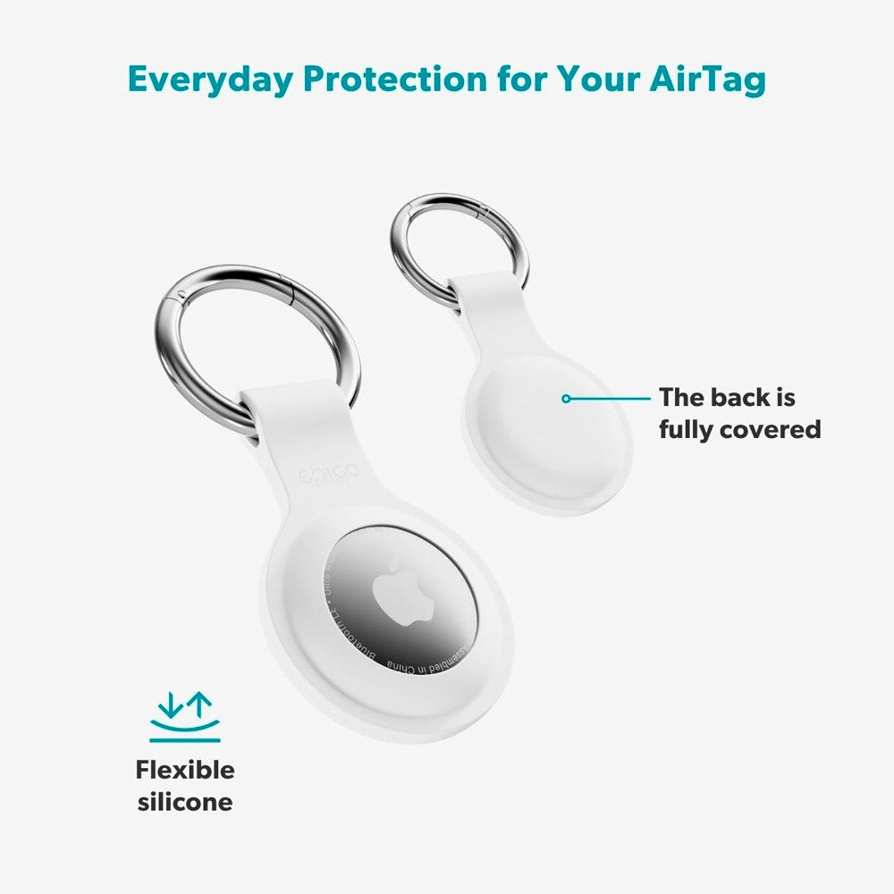 Apple AirTag 1. & 2. Gen. Epico Silikone Cover - Hvid