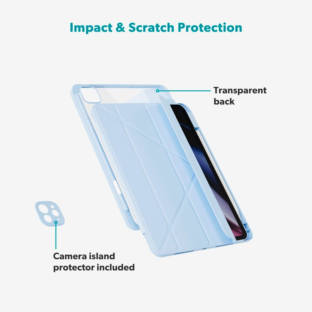 iPad Pro 12.9" (2022-2018) / Air 13" (2026-2024) Epico Hero Flip Cover m. Kamerabeskyttelse - Lyseblå