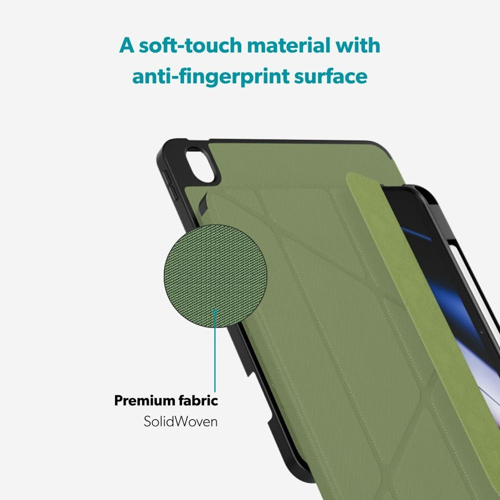iPad 11" (2025) / 10.9" (2024 / 2022) Epico SolidWoven Flip Cover - Grøn