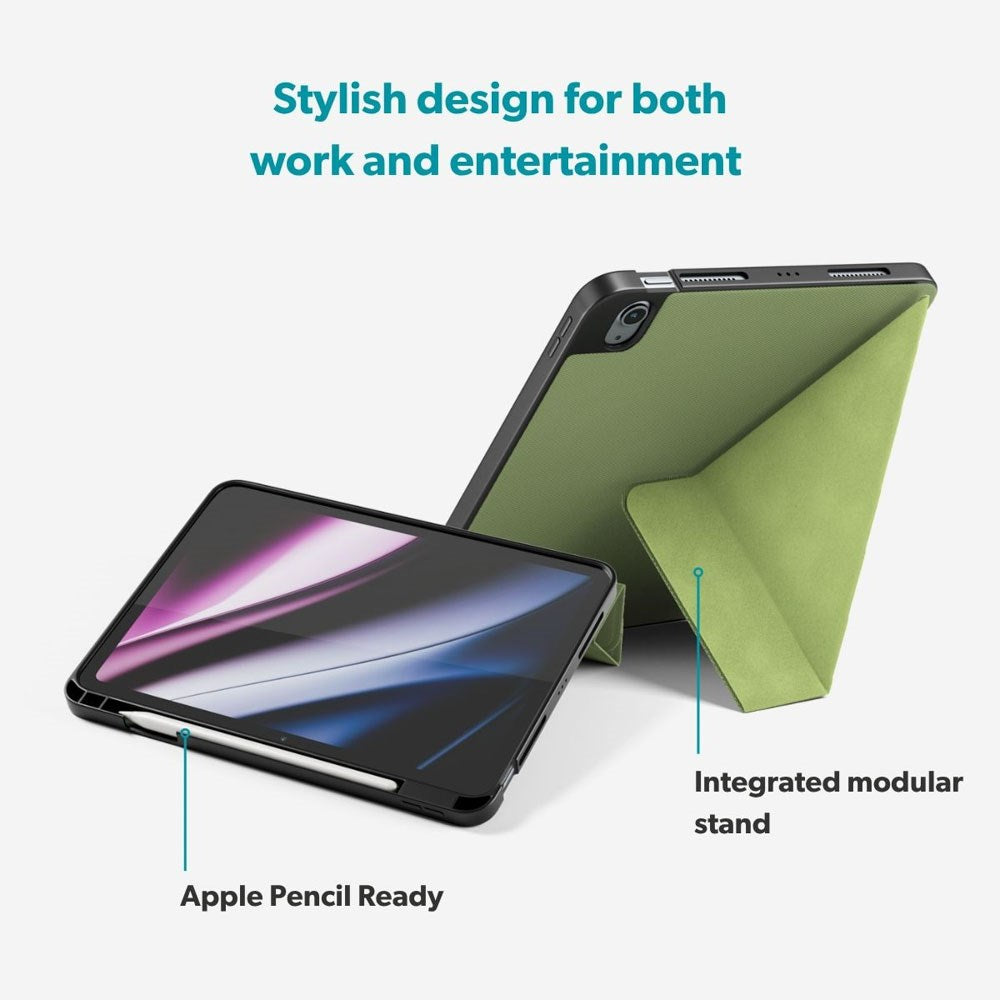 iPad 11" (2025) / 10.9" (2024 / 2022) Epico SolidWoven Flip Cover - Grøn