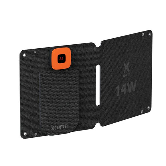 Xtorm SolarBooster Foldbar Solcelle Oplader 14W m. USB-A & USB-C - Sort