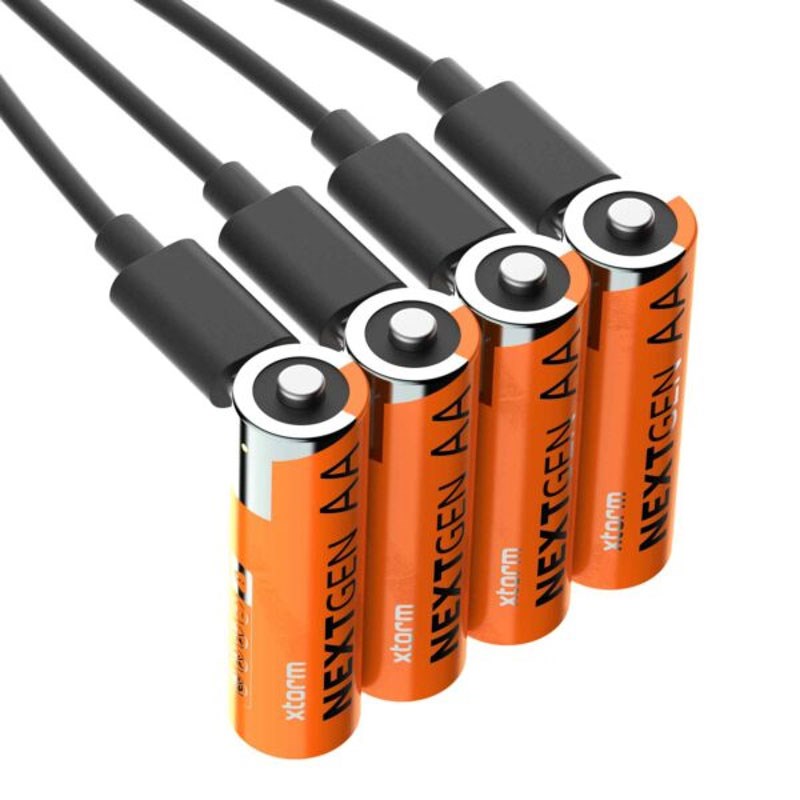 Xtorm NextGen Genopladelige USB-C AA-Batterier - 4 stk - Orange