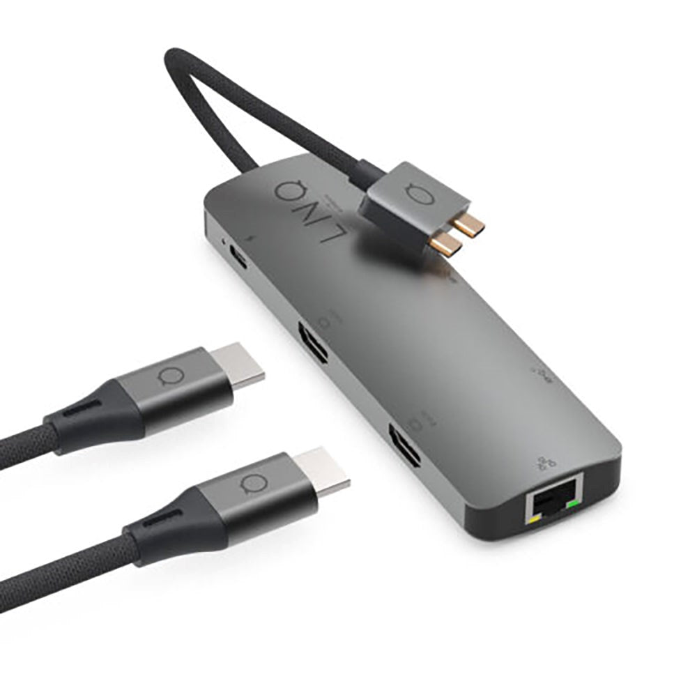 LINQ byELEMENTS 7in2 USB-C MacBook Multiport Hub - HDMI / USB-C PD / USB-A / RJ45 Ethernet - Space Grey
