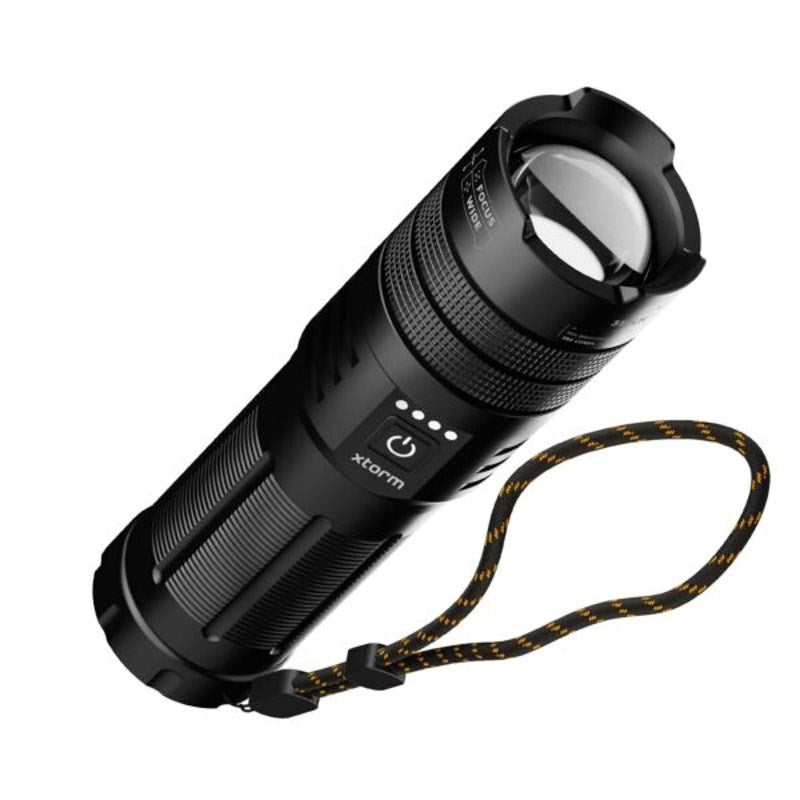 Xtorm Flashlight PowerBank m. 1x USB-A & 1x USB-C - 10.500 mAh / 20W - Sort