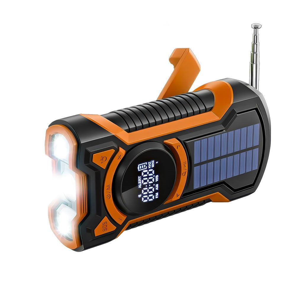 Just In Case Nødradio m. Bluetooth & 5000 mAh PowerBank - Sort / Orange