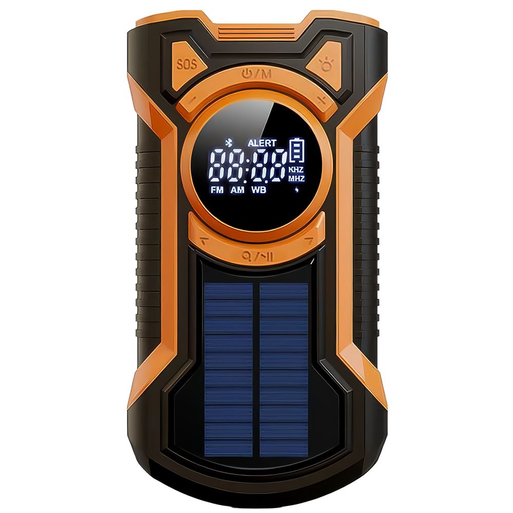 Just In Case Nødradio m. Bluetooth & 5000 mAh PowerBank - Sort / Orange