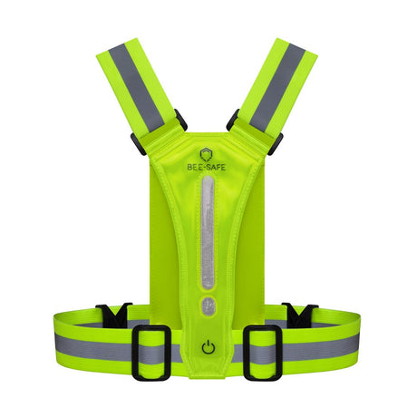 Bee-Safe Løbevest m. LED & Mobillomme - Gul