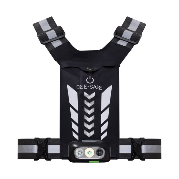 Bee-Safe Løbevest m. LED & Mobillomme - Sølv