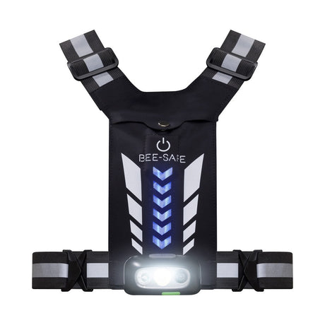 Bee-Safe Løbevest m. LED & Mobillomme - Sølv