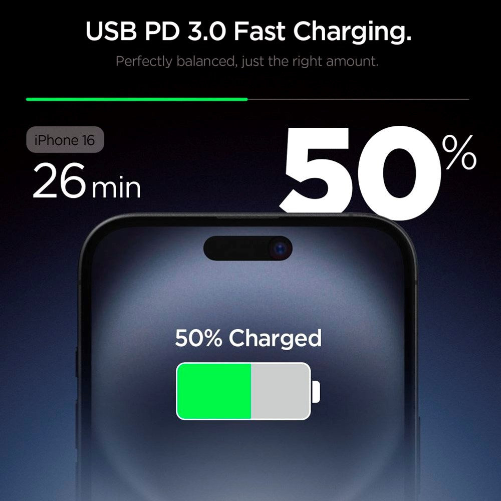 Spigen 20W Vægoplader m. 1x USB-C - Sort