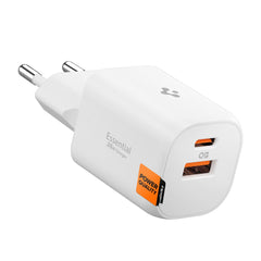 Spigen Essential 35W Vægoplader m. 1 x USB-C & 1 x USB-A - Hvid