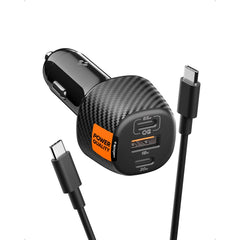 Spigen Essential 113W Biloplader m. 2 x USB-C & 1 x USB-A - Sort