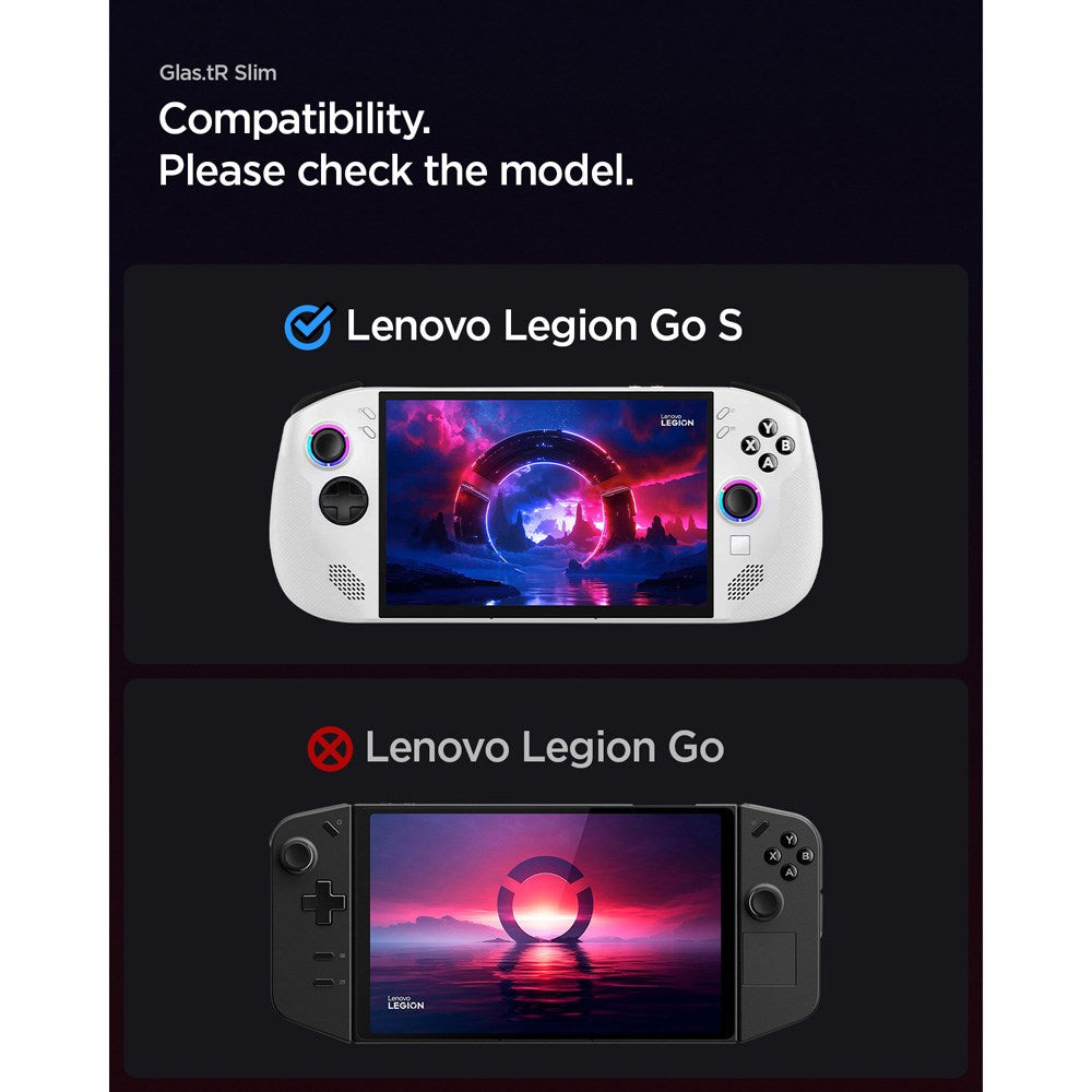 Lenovo Legion Go S Spigen Glass tR Slim Skærmbeskyttelsesglas - 2 stk - Gennemsigtig