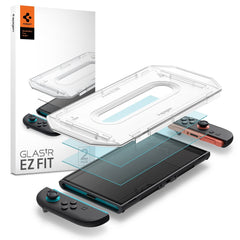 Nintendo Switch 2 Spigen Glass tR EZ Fit Skærmbeskyttelsesglas m. Installationsramme - 2 stk - Gennemsigtig
