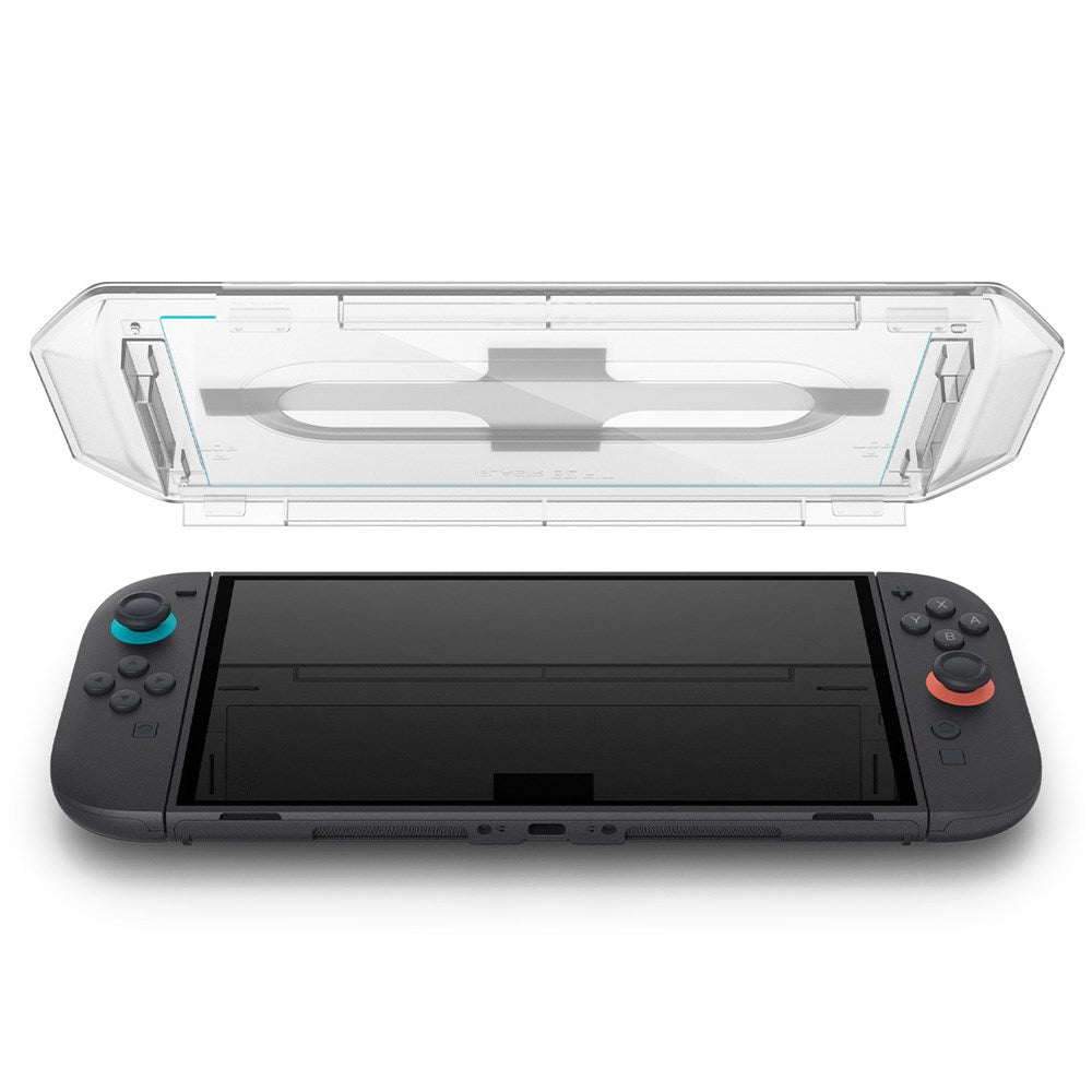 Nintendo Switch 2 Spigen Glass tR EZ Fit Skærmbeskyttelsesglas m. Installationsramme - 2 stk - Gennemsigtig