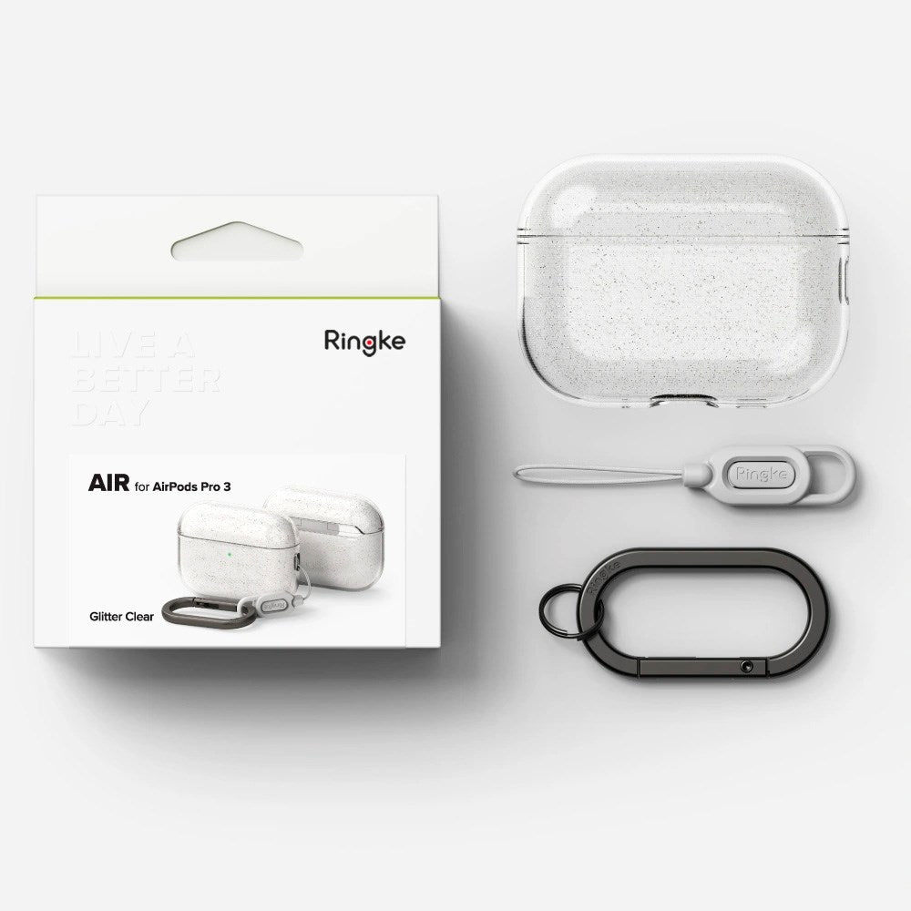Apple AirPods Pro (3. gen.) Ringke Air Cover - Gennemsigtig / Glitter