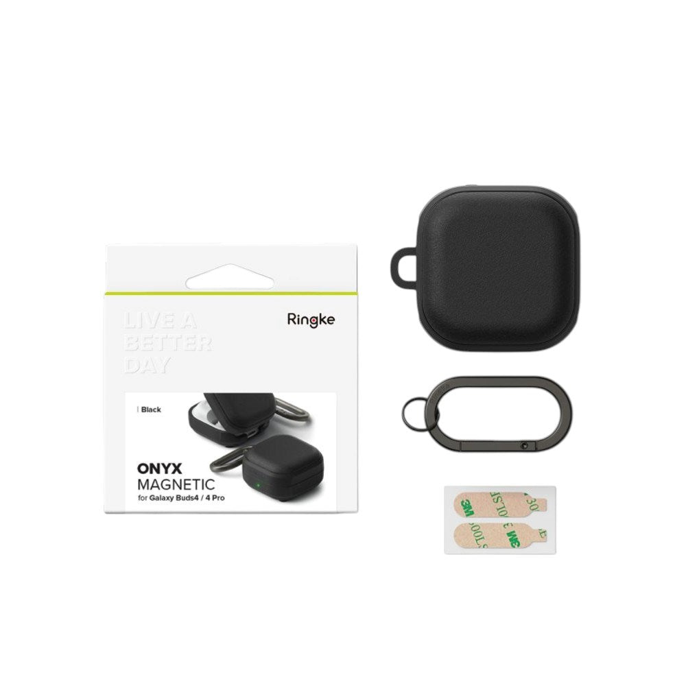 Samsung Galaxy Buds 4 / 4 Pro Ringke Onyx Magnetisk Plast Cover - Sort
