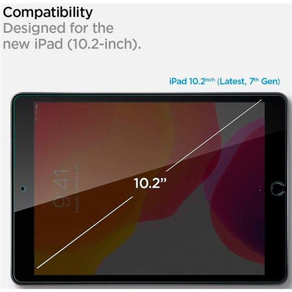 iPad 10.2" (2021 / 2020 / 2019) Spigen Glass.Tr Slim Skærmbeskyttelse - Gennemsigtig