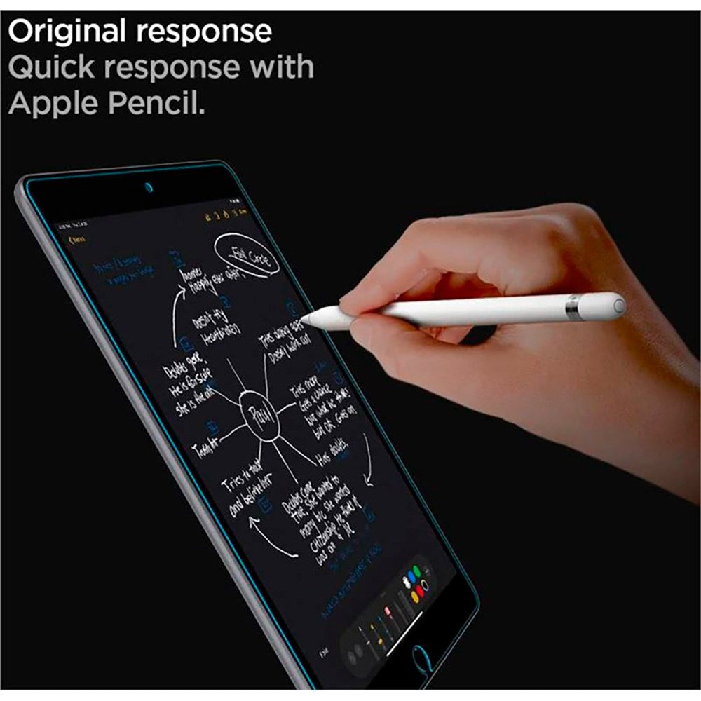 iPad 10.2" (2021 / 2020 / 2019) Spigen Glass.Tr Slim Skærmbeskyttelse - Gennemsigtig