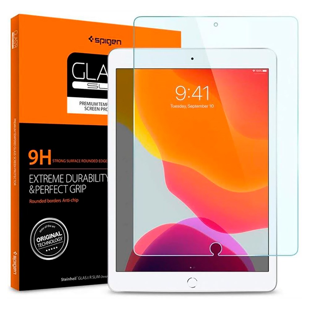 iPad 10.2" (2021 / 2020 / 2019) Spigen Glass.Tr Slim Skærmbeskyttelse - Gennemsigtig