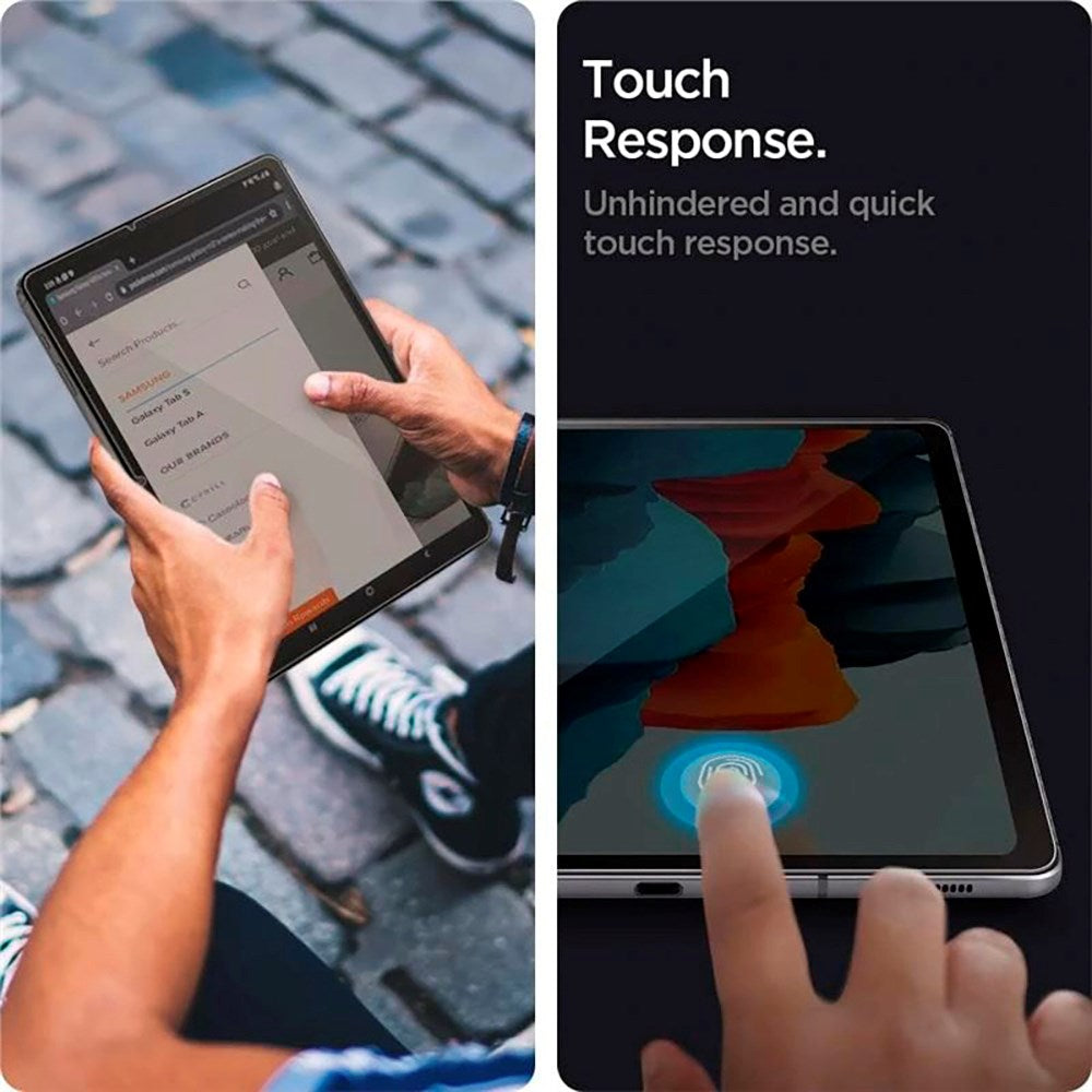 Samsung Galaxy Tab S8 / S7 Spigen EZ Fit Glas.tR Skærmbeskyttelse - Gennemsigtig