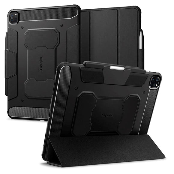 iPad Pro 13" (2025 / 2024) Spigen Rugged Armor Pro Cover m. Apple Pencil Holder - Sort