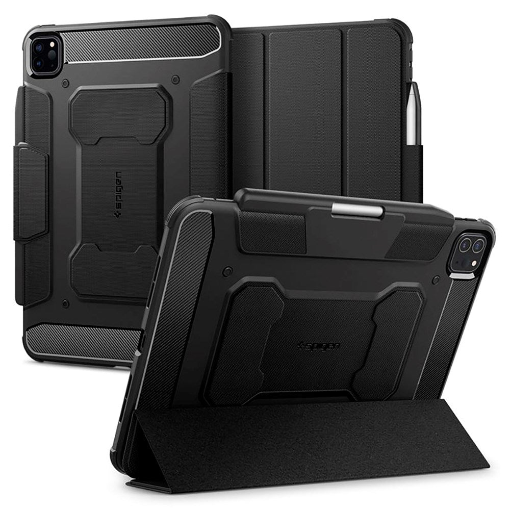 iPad Pro 11" (2025 / 2024) Spigen Rugged Armor Pro Cover m. Apple Pencil Holder - Sort