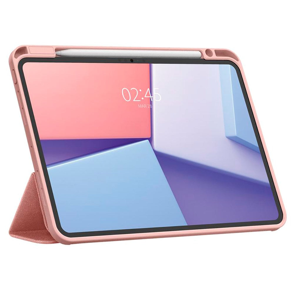 iPad Pro 11" (2025 / 2024) Spigen Urban Fit Stof Cover m. Pen Holder - Rose Gold