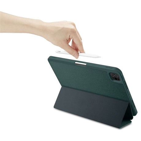 iPad Pro 11" (2025 / 2024) Spigen Urban Fit Stof Cover m. Pen Holder - Grøn