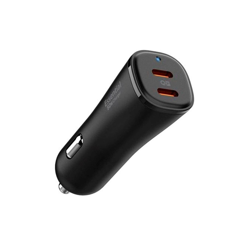 Spigen 50W Biloplader m. 2x USB-C - Sort