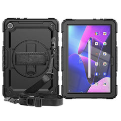 LENOVO TAB M10 10.1 3RD GEN TECH-PROTECT SOLID360 (TB328) m. Beskyttelsesfilm, Grip & Skulderstrop  - Sort