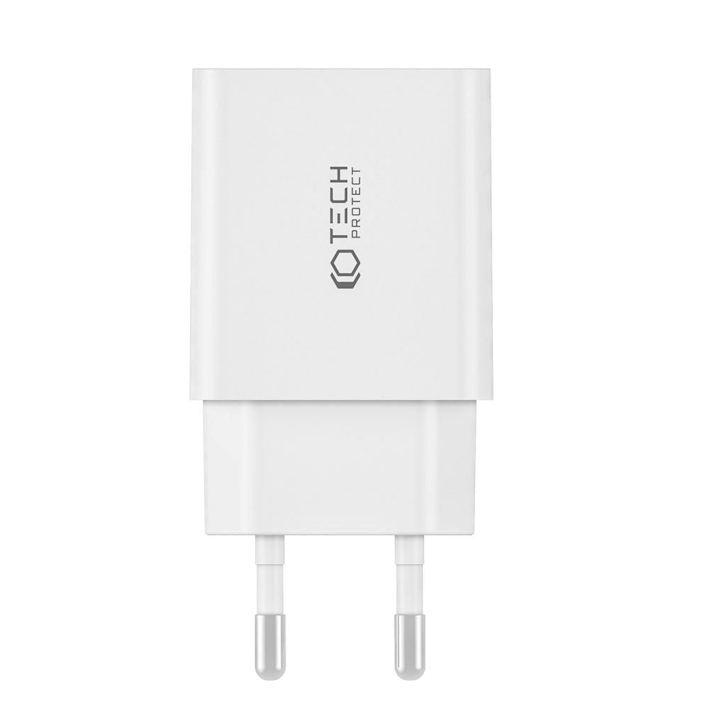 Tech-Protect PD 35W Vægoplader m. 2 x USB-C - Hvid