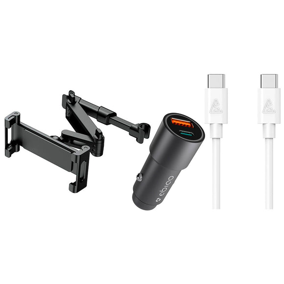 Kør-selv-ferie pakke 1 - inkl. Tabletholder / USB-C - USB-C Kabel / Biloplader