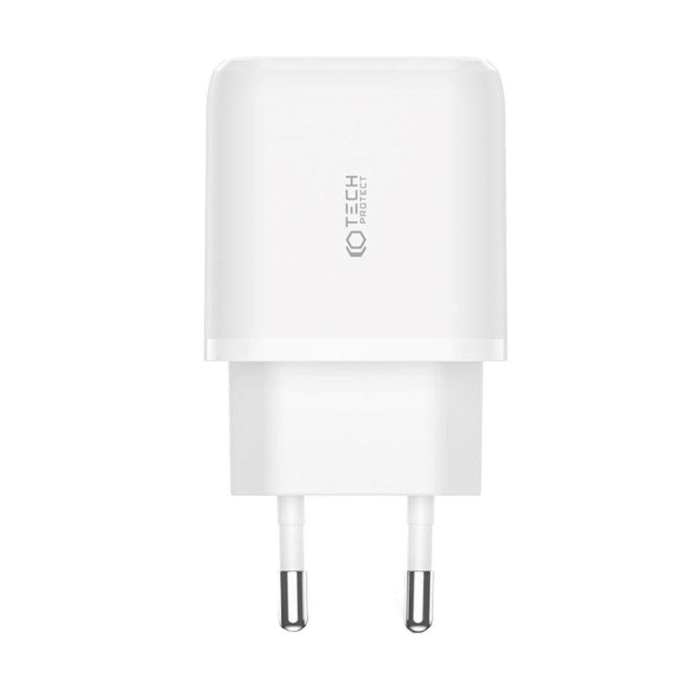 Tech-Protect PD 20W Vægoplader m. 1 x USB-C & 1 x USB-A - Hvid