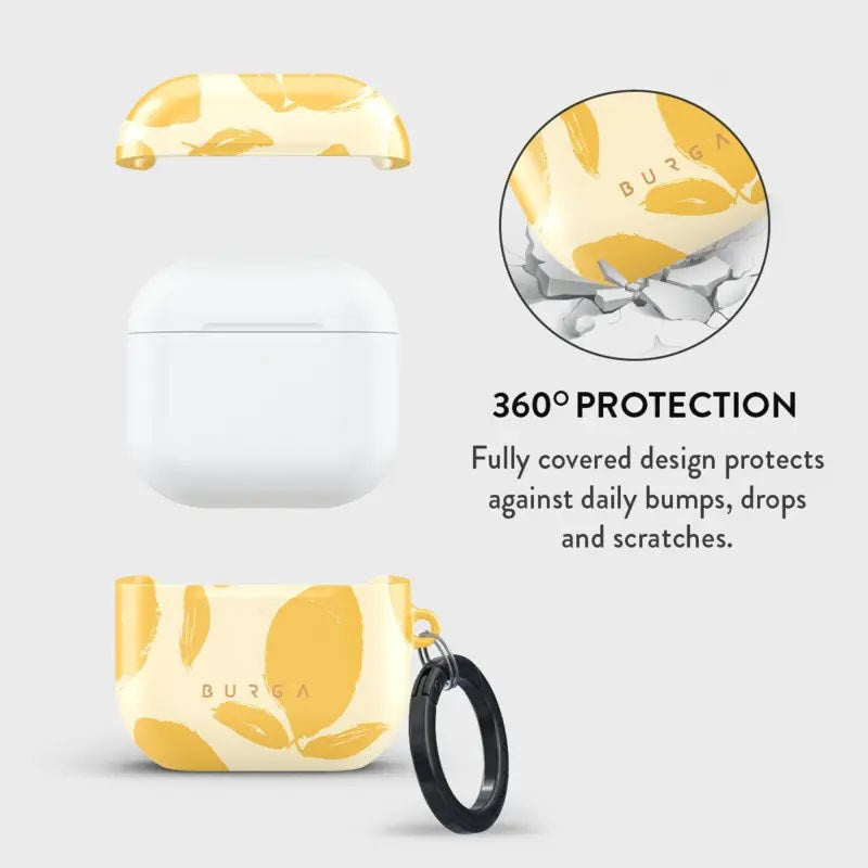 Apple AirPods (4. Gen.) Burga Cover m. Karabinhage - Lemon Tart